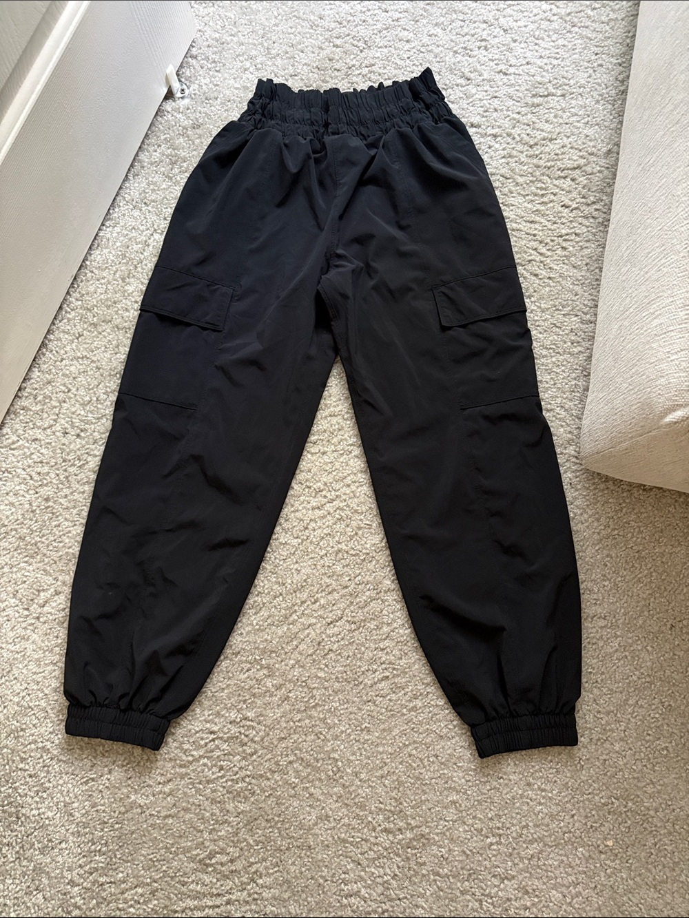 Lululemon Athletica  Girls Black Elastic-Waist Cargo Jogger Pants L